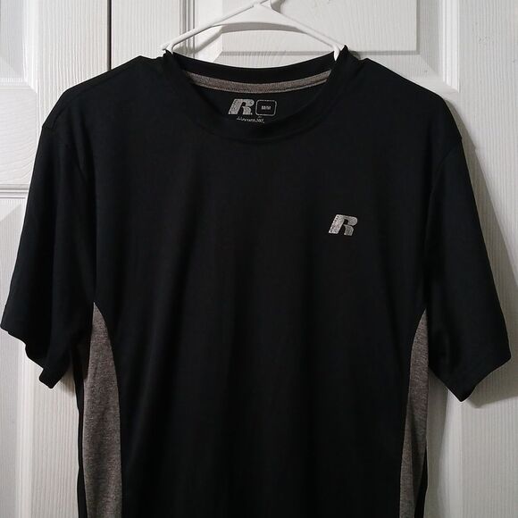 Russell Athletic  dri power 360 black and gray short sleeve shirt Sz M EUC - Picture 3 of 7